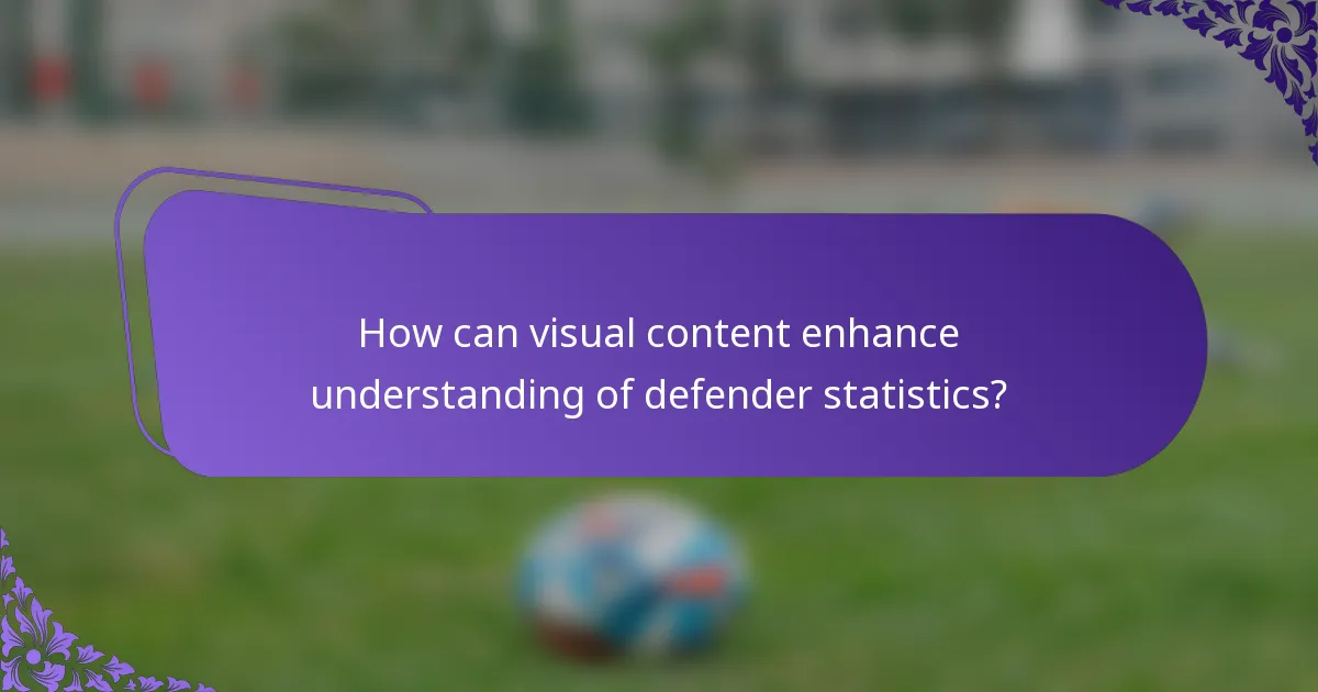 How can visual content enhance understanding of defender statistics?