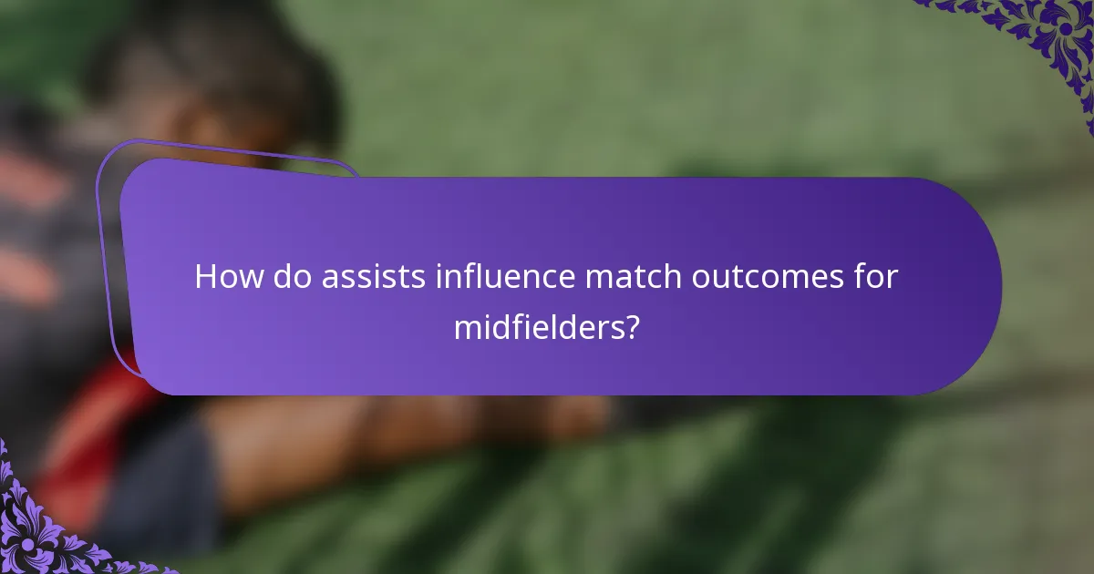 How do assists influence match outcomes for midfielders?