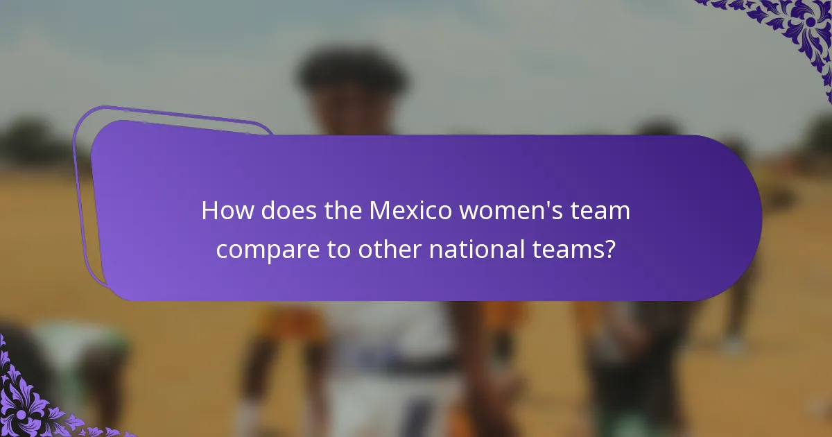 How does the Mexico women's team compare to other national teams?