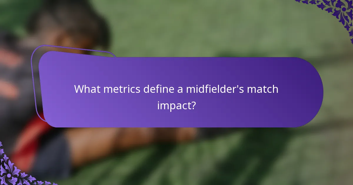 What metrics define a midfielder's match impact?