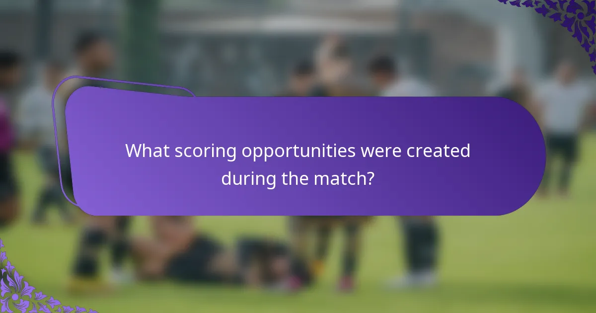 What scoring opportunities were created during the match?