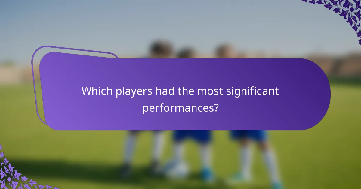 Which players had the most significant performances?