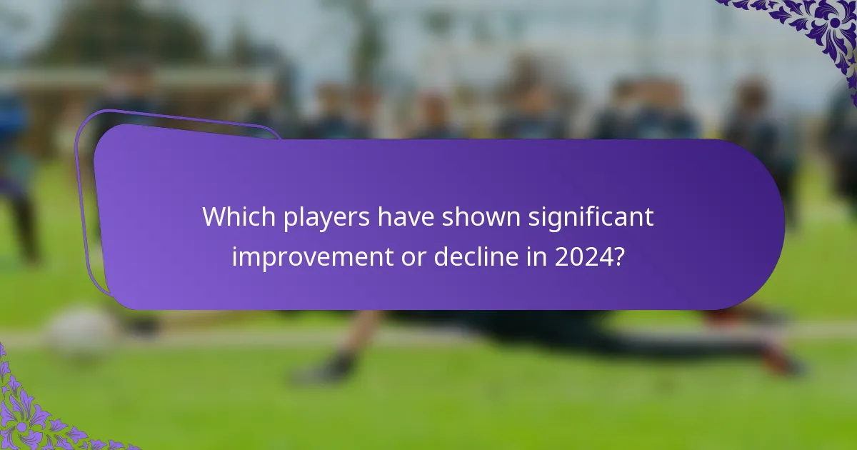 Which players have shown significant improvement or decline in 2024?