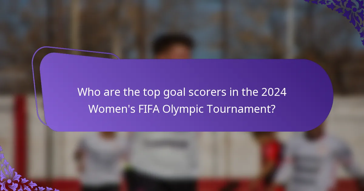 Who are the top goal scorers in the 2024 Women's FIFA Olympic Tournament?